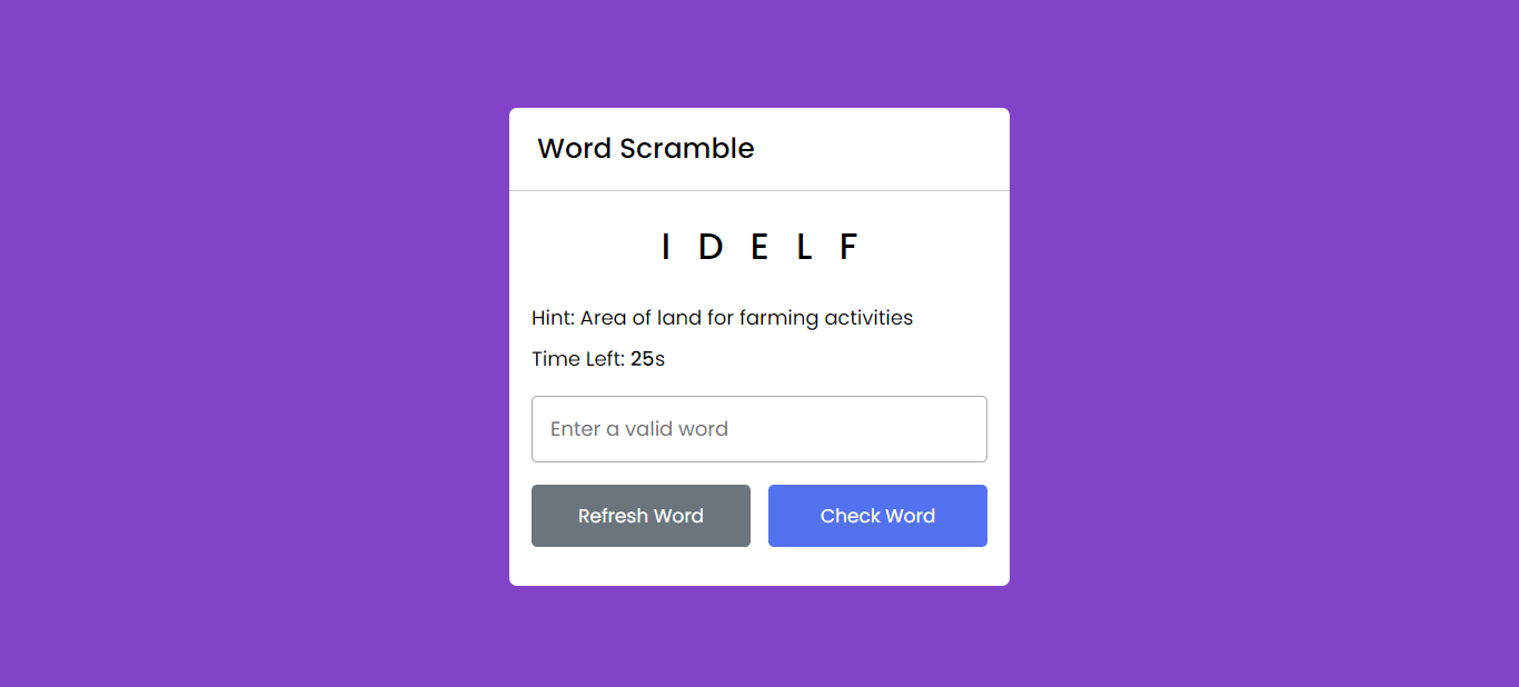 Word Scramble Game